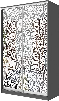 картинка Шкаф-купе 2-х дверный с пескоструйным рисунком Лист 2200 1362 620 от магазина КУПИ КУПЕ